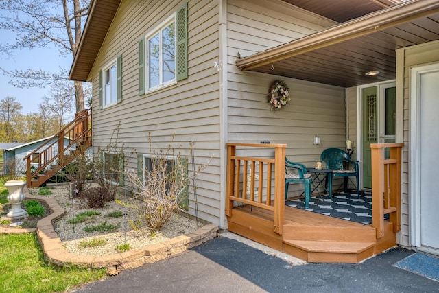33240 Gary Dr, Grand Rapids, MN 55744 - doorway to property with a wooden deck