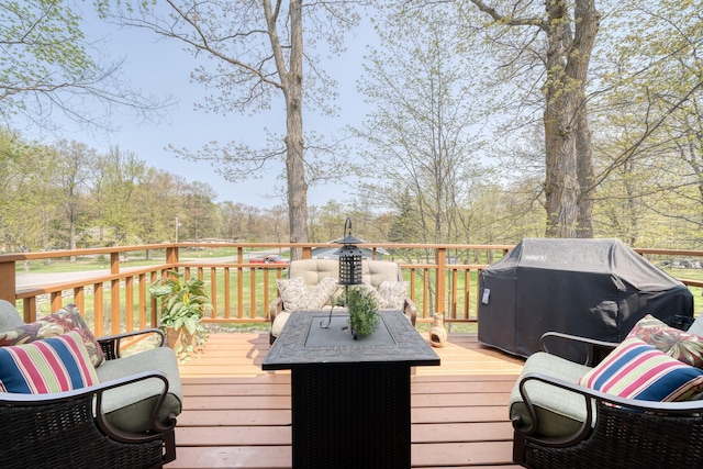 33240 Gary Dr, Grand Rapids, MN 55744 - wooden terrace featuring a grill