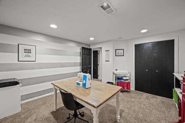 3717 80th Ave N, Brooklyn Park, MN 55443 - carpeted home office featuring recessed lighting