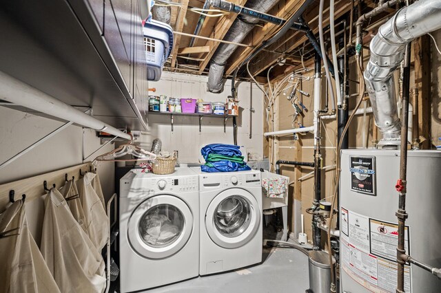 3717 80th Ave N, Brooklyn Park, MN 55443 - laundry room with water heater and washer and dryer