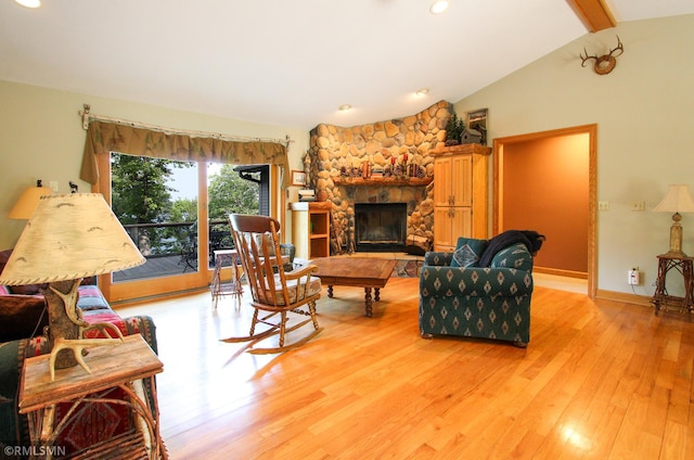49063 203rd Pl, Mcgregor, MN 55760 - living area with light wood-style flooring, a fireplace, recessed lighting, and baseboards