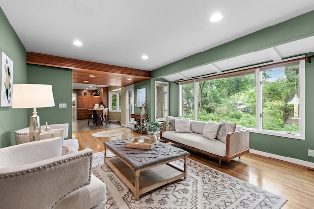 6521 Gleason Rd, Edina, MN 55439 - living area featuring wood finished floors and recessed lighting