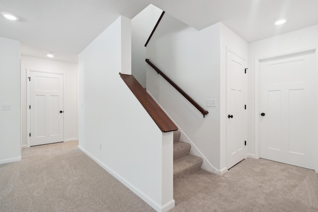 10633 29th St NE, Saint Michael, MN 55376 - staircase with carpet flooring, recessed lighting, and baseboards