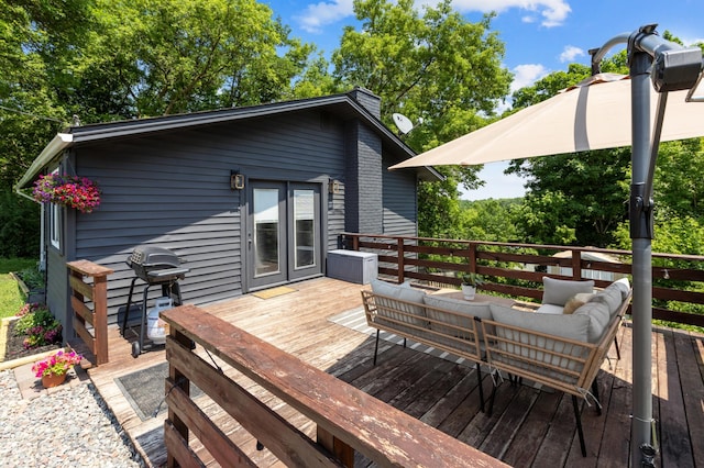 4616 Fillmore Ave NW, Maple Lake Twp, MN 55358 - wooden terrace with an outdoor hangout area