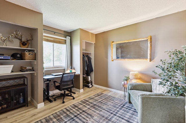 4616 Fillmore Ave NW, Maple Lake Twp, MN 55358 - office space with light wood-type flooring, a textured ceiling, and baseboards