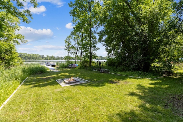 4616 Fillmore Ave NW, Maple Lake Twp, MN 55358 - view of green lawn featuring a fire pit