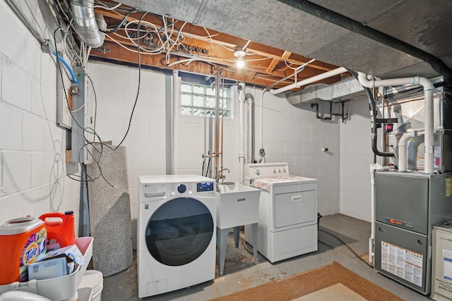 1346 Como Ave, Saint Paul, MN 55108 - washroom with separate washer and dryer and heating unit