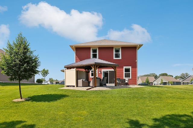 11505 Pineridge Way N, Dayton, MN 55327 - back of house featuring a gazebo and a lawn
