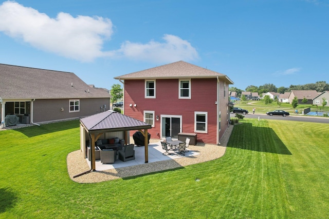 11505 Pineridge Way N, Dayton, MN 55327 - back of house with a gazebo, a patio area, a yard, and an outdoor living space
