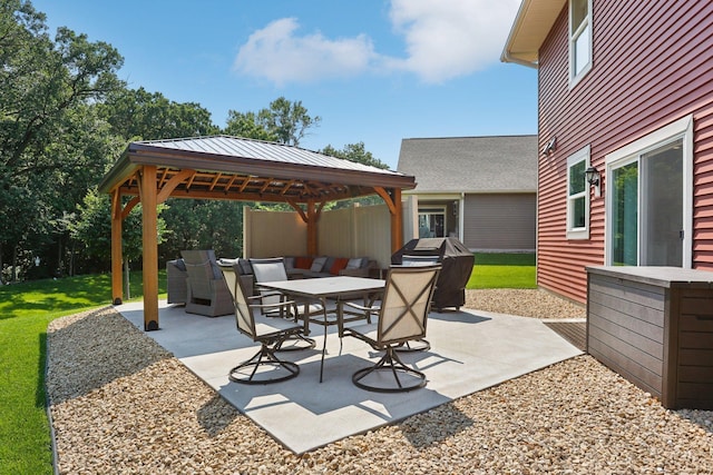 11505 Pineridge Way N, Dayton, MN 55327 - view of patio featuring a gazebo, a grill, and outdoor dining area