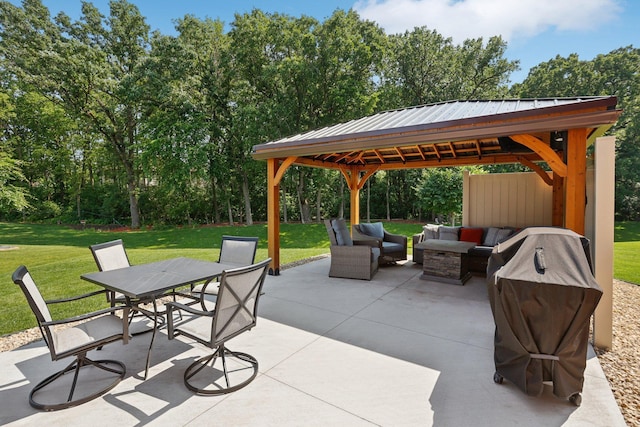 11505 Pineridge Way N, Dayton, MN 55327 - view of patio with a gazebo, outdoor lounge area, and outdoor dining space