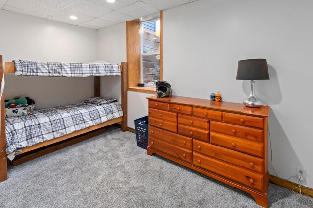 6860 Re Echo Ridge Dr NE, Remer, MN 56672 - carpeted bedroom featuring baseboards and a paneled ceiling