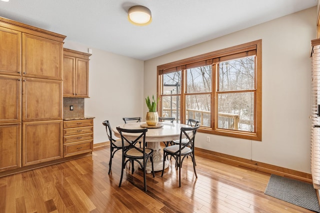 9256 Gateway Ln, Eden Prairie, MN 55347 - dining area with baseboards and light wood-style floors