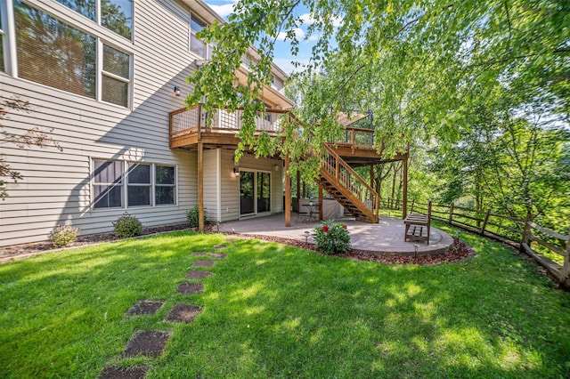 9256 Gateway Ln, Eden Prairie, MN 55347 - view of yard featuring a patio area, a wooden deck, and stairway