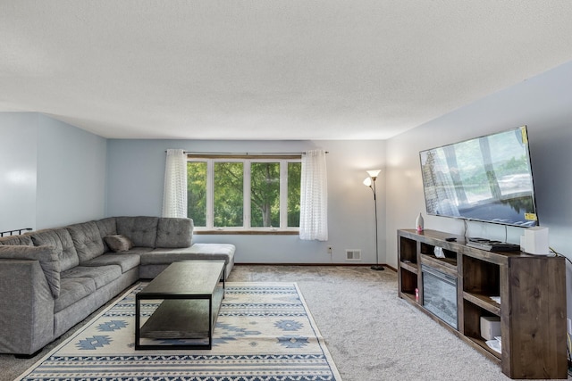 1989 Park Dr, Saint Paul, MN 55119 - carpeted living room with a textured ceiling and baseboards