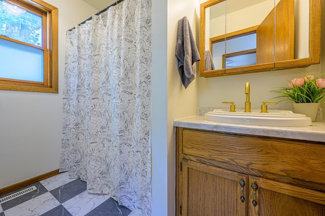21400 654th Ave, Darwin, MN 55324 - bathroom featuring vanity and a shower with curtain