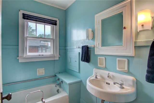 17174 59th Ave, Lafayette Twp, WI 54729 - bathroom featuring a sink and a garden tub