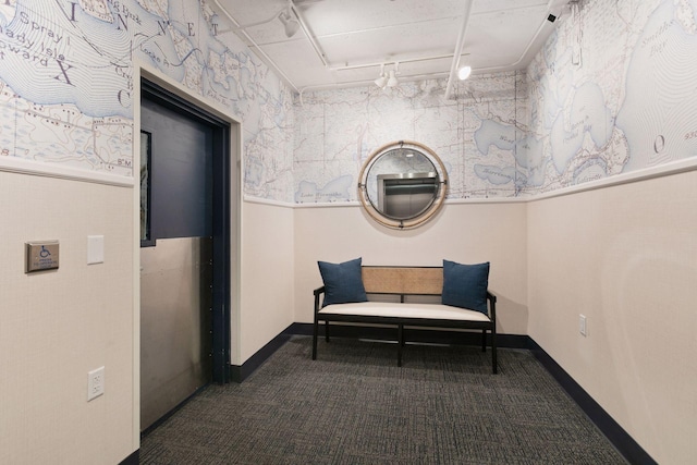 2670 Kelley Pkwy Unit 115, Orono, MN 55356 - sitting room featuring carpet floors, wallpapered walls, and baseboards