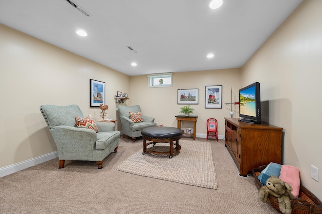 1501 Fraser Dr, Grand Rapids, MN 55744 - living room with light colored carpet, recessed lighting, and baseboards