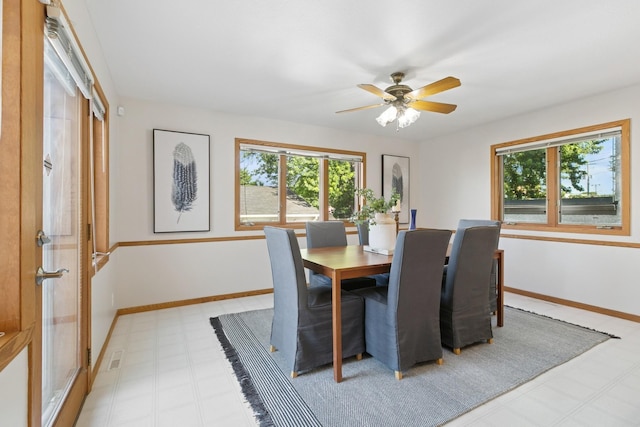 5409 Aldrich Ave S, Minneapolis, MN 55419 - dining area featuring light flooring, plenty of natural light, and a ceiling fan