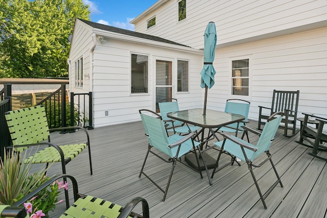 5409 Aldrich Ave S, Minneapolis, MN 55419 - wooden terrace featuring outdoor dining area
