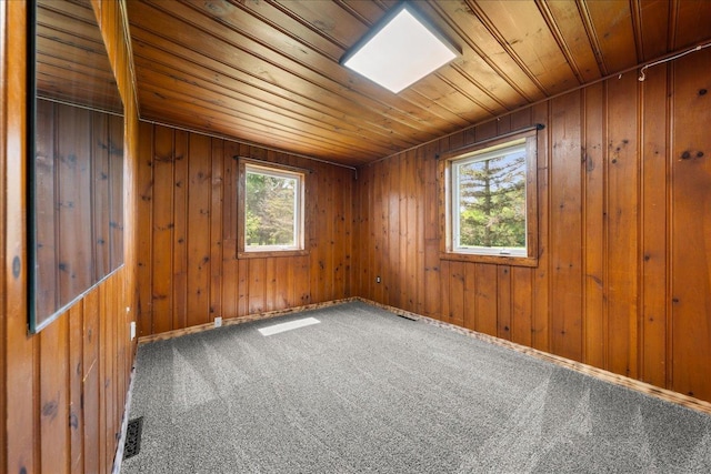 1334 105th Ave, Amery, WI 54001 - carpeted empty room featuring wood ceiling and wood walls