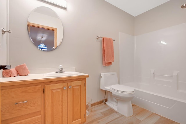 22946 185th St NW, Orrock Twp, MN 55309 - bathroom featuring vanity, wood finished floors, and shower / tub combination