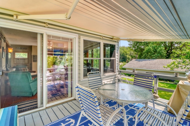 45909 Lands End Rd, Vergas, MN 56587 - wooden deck with outdoor dining area