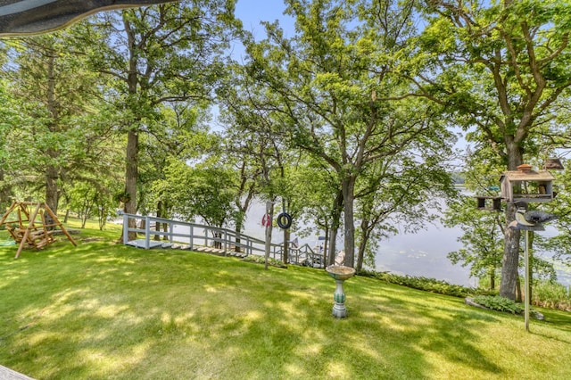 45909 Lands End Rd, Vergas, MN 56587 - view of grassy yard featuring a playground