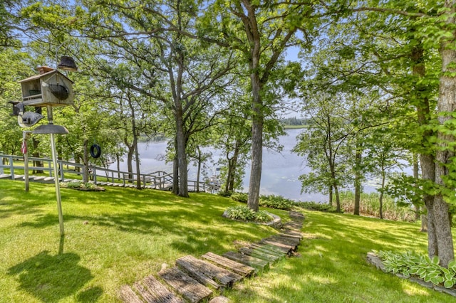 45909 Lands End Rd, Vergas, MN 56587 - view of green lawn with a water view