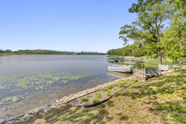 45909 Lands End Rd, Vergas, MN 56587 - dock area featuring a water view