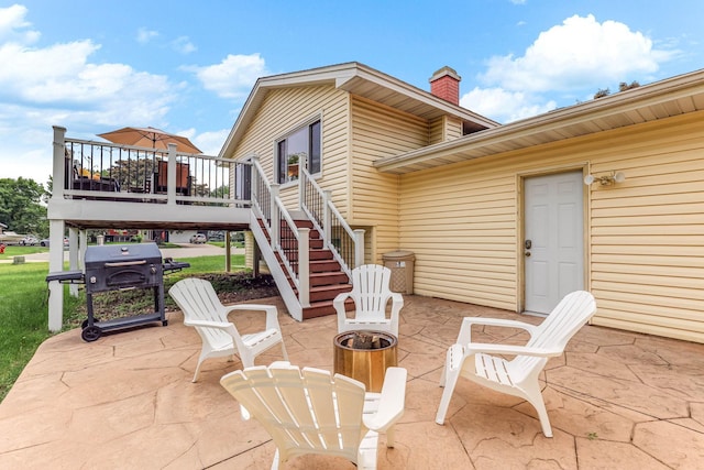 2261 Clark St, Eagan, MN 55122 - view of patio / terrace with a wooden deck, stairs, and area for grilling