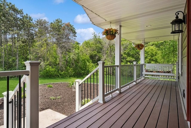 17575 Xenia St NW, Andover, MN 55304 - wooden porch with view of wooded area