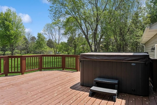 17575 Xenia St NW, Andover, MN 55304 - wooden terrace featuring a hot tub
