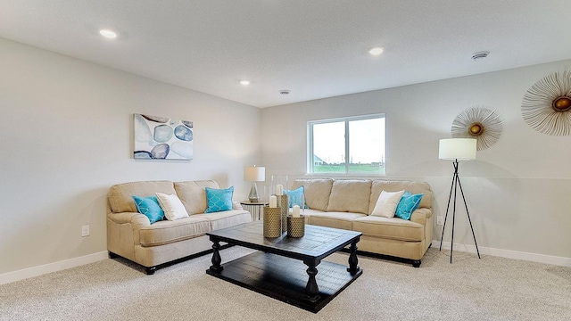 6573 209th St W, Farmington, MN 55024 - living area featuring light carpet, recessed lighting, and baseboards