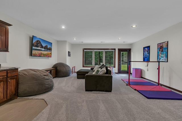 944 Cove Ct NW, Sauk Rapids, MN 56379 - living room with light colored carpet and recessed lighting