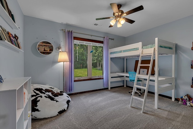 944 Cove Ct NW, Sauk Rapids, MN 56379 - bedroom with carpet flooring, a desk, baseboards, and a ceiling fan