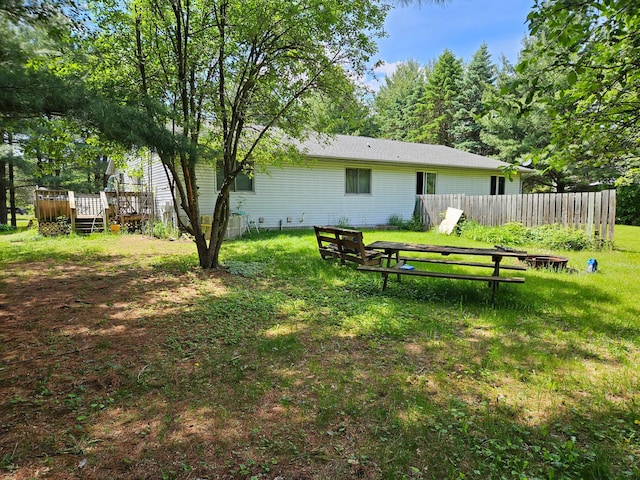 N7018/N7020 564th St, Red Cedar Twp, WI 54751 - view of yard featuring a wooden deck