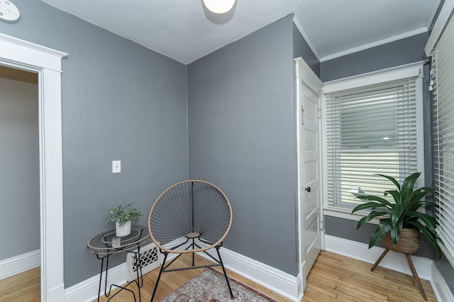 523 6th St SW, Rochester, MN 55902 - sitting room featuring light wood-style floors, ornamental molding, and baseboards
