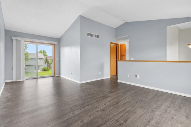 2909 Molina St, Shakopee, MN 55379 - empty room featuring high vaulted ceiling and dark wood-type flooring