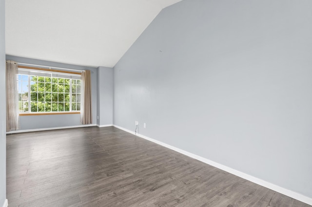 2909 Molina St, Shakopee, MN 55379 - spare room with lofted ceiling and dark wood-style floors