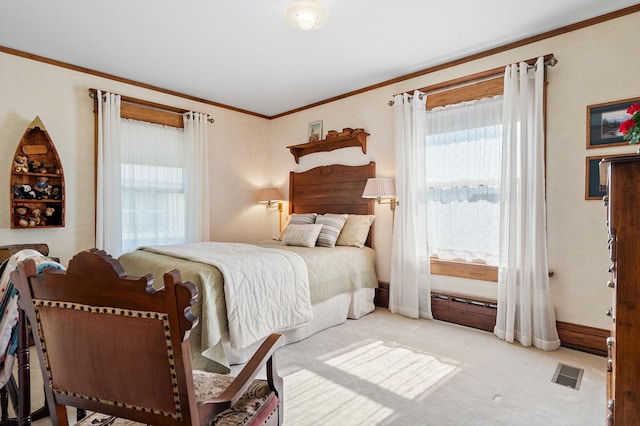 922 Fillmore St, Alexandria, MN 56308 - bedroom with carpet flooring, ornamental molding, and access to outside