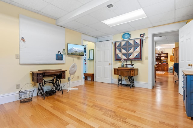 922 Fillmore St, Alexandria, MN 56308 - living area featuring light wood-style floors and a drop ceiling