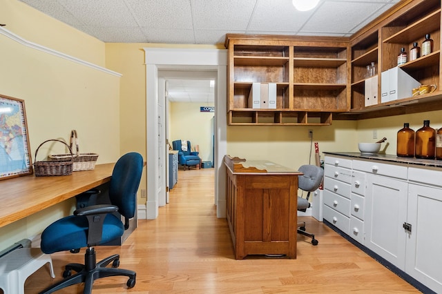 922 Fillmore St, Alexandria, MN 56308 - home office featuring light wood-style flooring and a drop ceiling