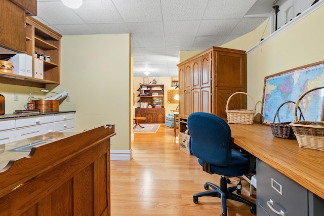 922 Fillmore St, Alexandria, MN 56308 - home office featuring a paneled ceiling and light wood finished floors