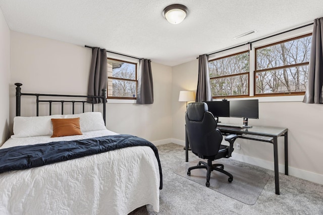 1659 Heron Ln, Mound, MN 55364 - carpeted bedroom featuring baseboards, a desk, and a textured ceiling