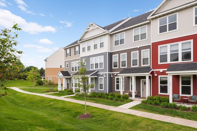 645 Satori Way, Chaska, MN 55318 - townhome / multi-family property with a front lawn and a residential view