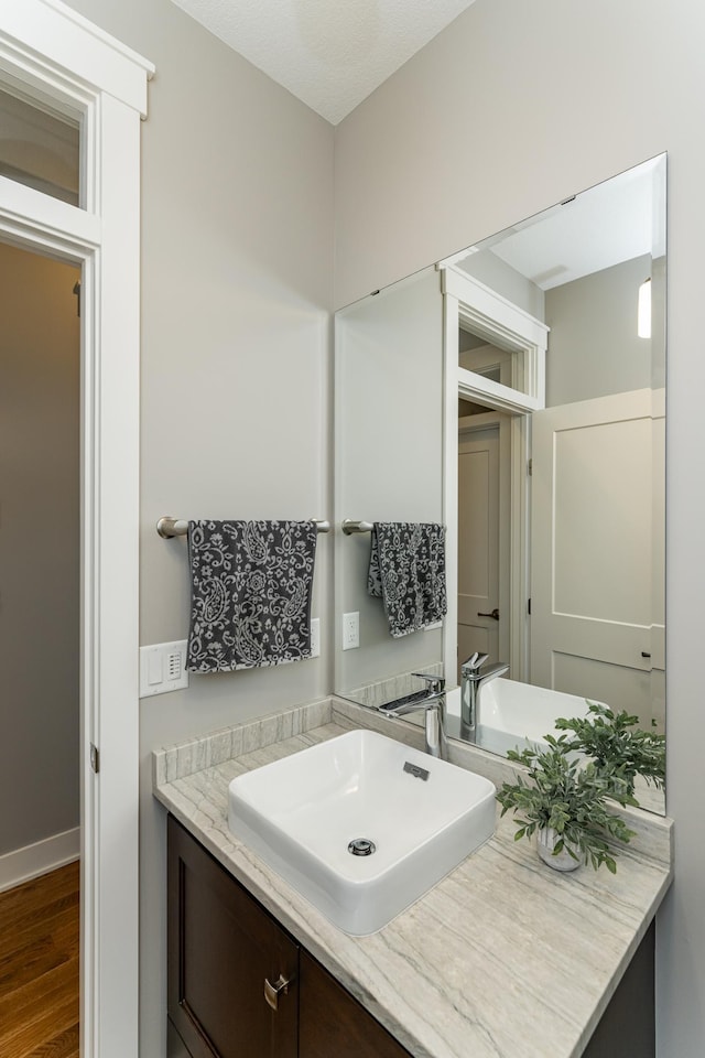 3039 Lady Slipper Ln SW, Rochester, MN 55902 - bathroom featuring vanity and wood finished floors