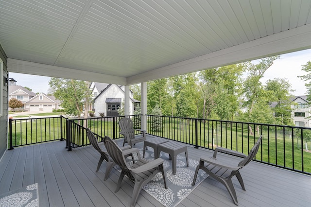 3039 Lady Slipper Ln SW, Rochester, MN 55902 - wooden terrace featuring a lawn and a residential view