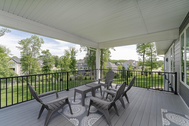 3039 Lady Slipper Ln SW, Rochester, MN 55902 - wooden deck featuring a residential view and a lawn